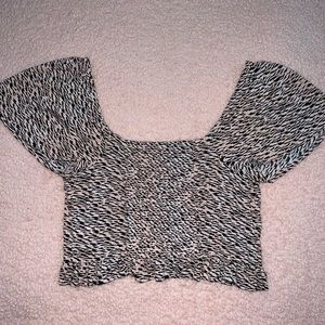 BP Cheetah Print Top with ruched drawstring